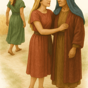 Bijbelse plaat Naomi en Ruth