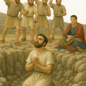 Bijbelse plaat Stephanus gestenigd