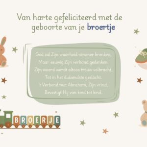 Geboorte broertje psalm 105:5 in het mdden