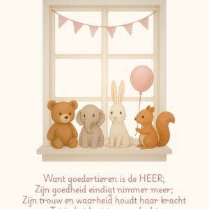 Geboortekaartje meisje met psalm 100