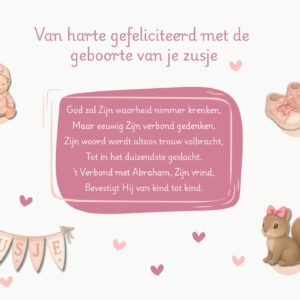 Geboorte zusje psalm 105:5