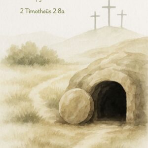 Christelijke kaart met Bijbeltekst. Houd in gedachten dat Christus uit de doden is opgewekt.