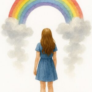 Meisje met regenboog