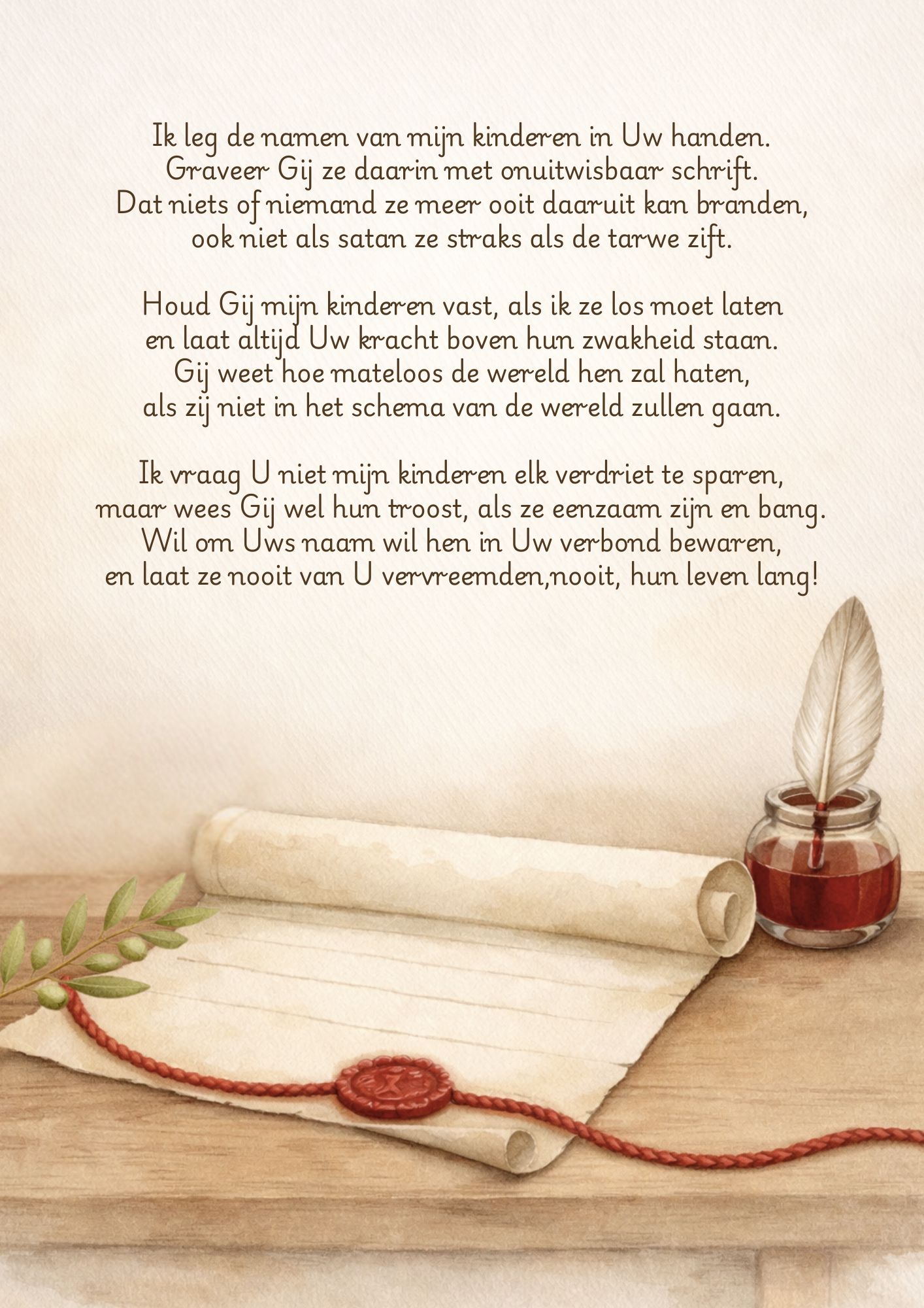 Ik leg de namen van mijn kinderen