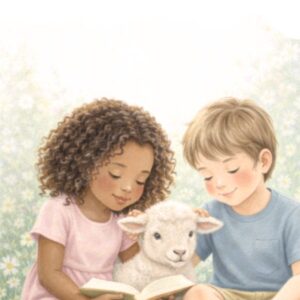Boekenlegger voor kinderen psalm 23 jongen en meisje