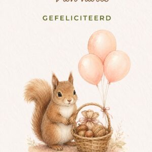 Eekhoorn met ballonnen